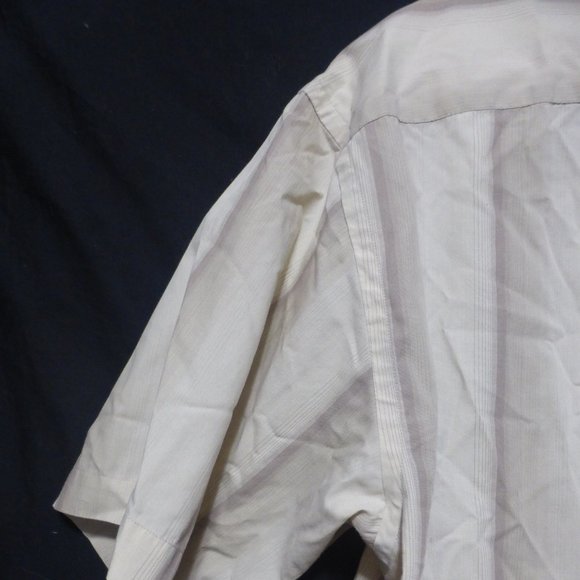 VAN HEUSEN, large, striped short sleeve button down shirt with pocket, GUC - Picture 11 of 13